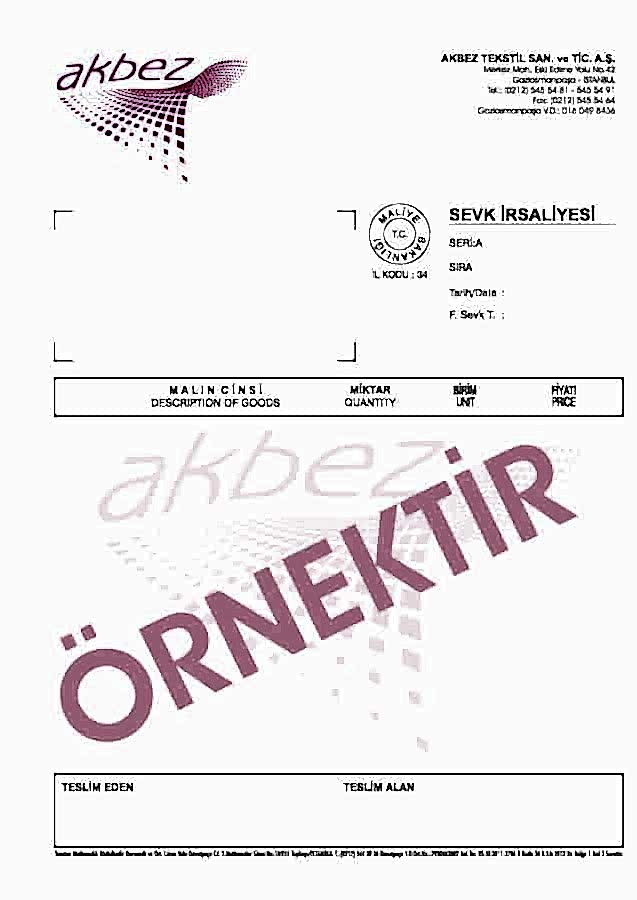 sevk irsaliyesi 4 - Sevk İrsaliyesi