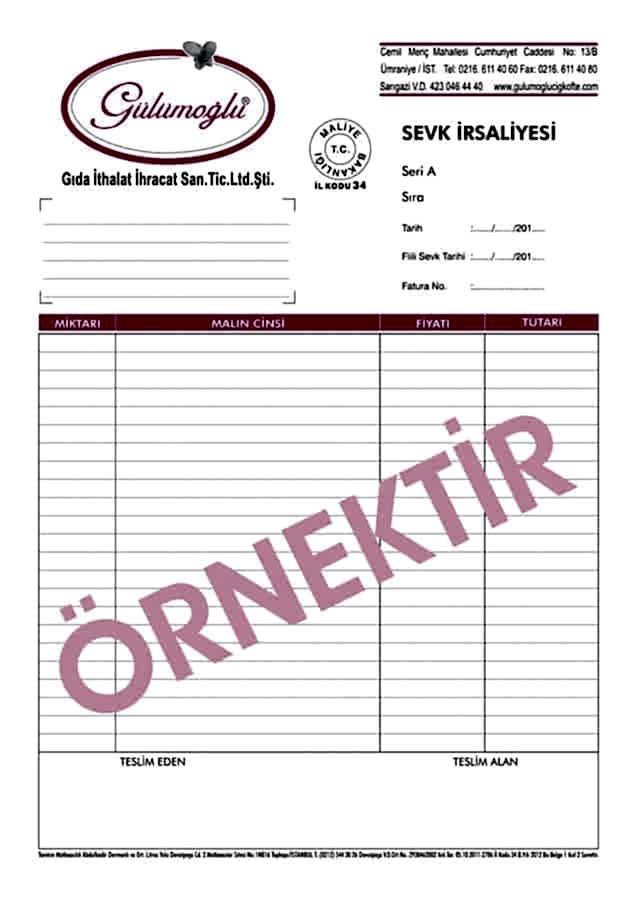 sevk irsaliyesi 6 - Sevk İrsaliyesi