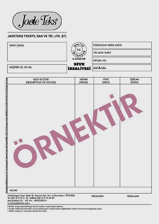 sevk irsaliyesi 8 - Sevk İrsaliyesi