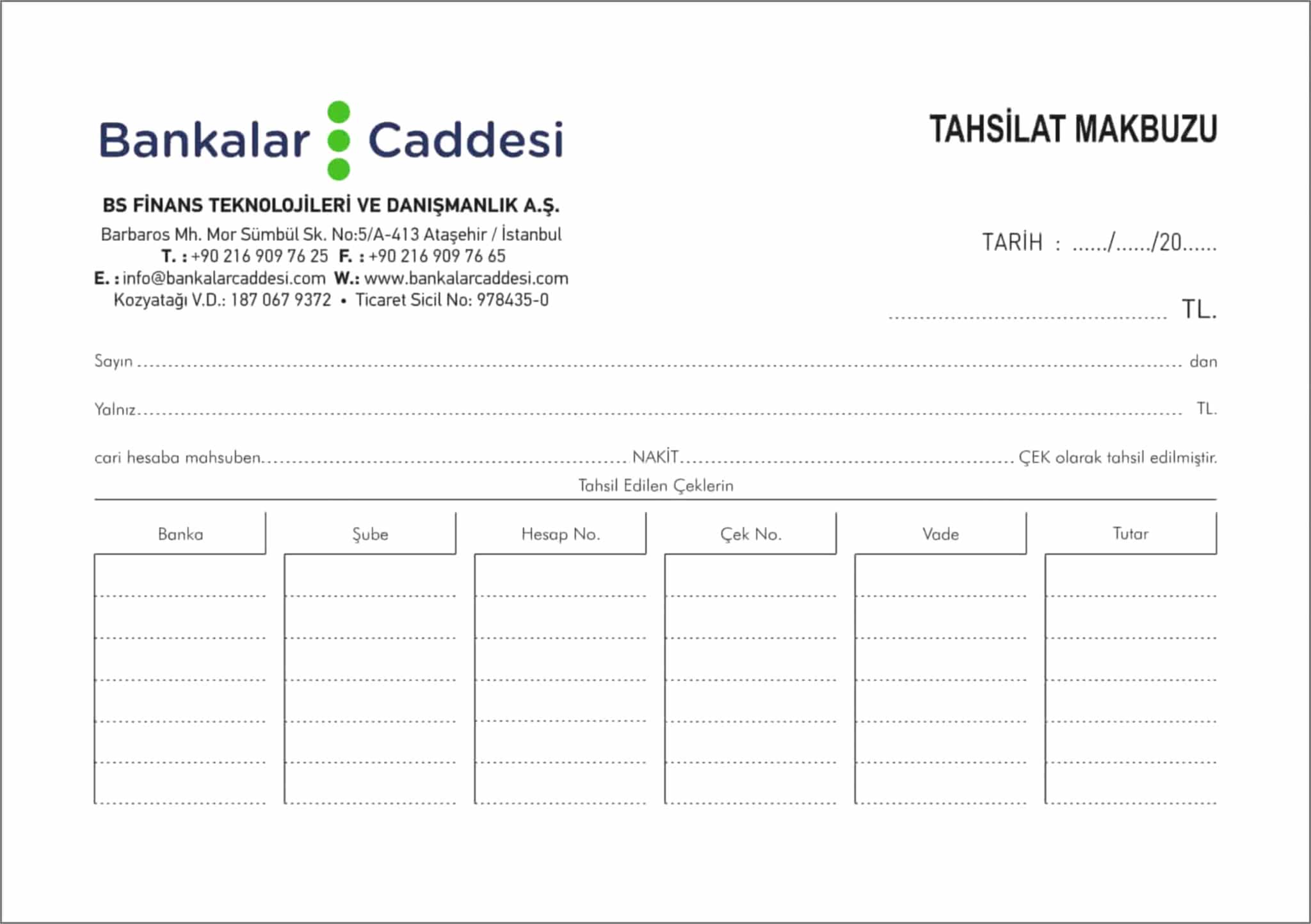 tahsilat makbuzu - Tahsilat Makbuzu