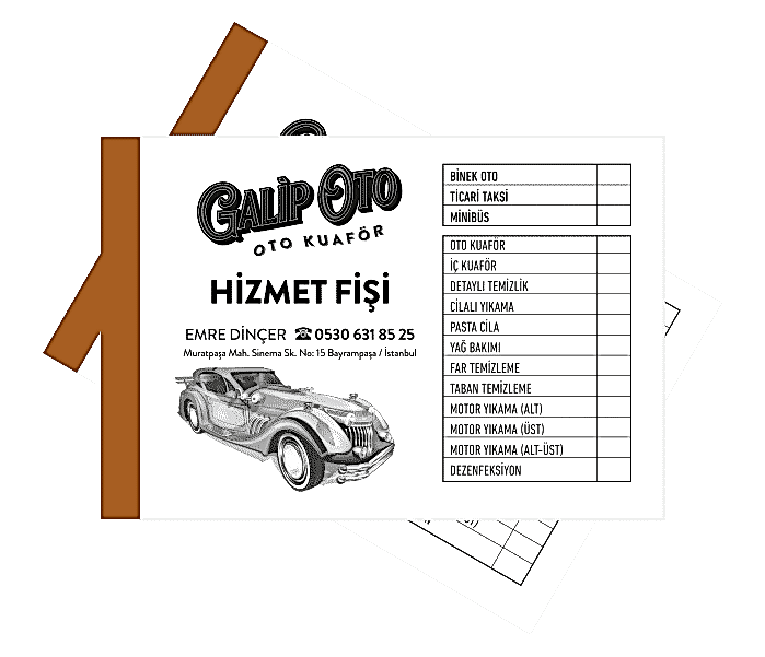 oto yikama fisi 1 - Oto Yıkama Fişi Basımı