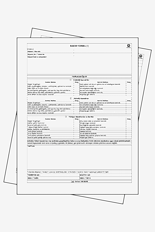 asansor teknik servis formu - ASANSÖR SERVİS VE BAKIM FORMU