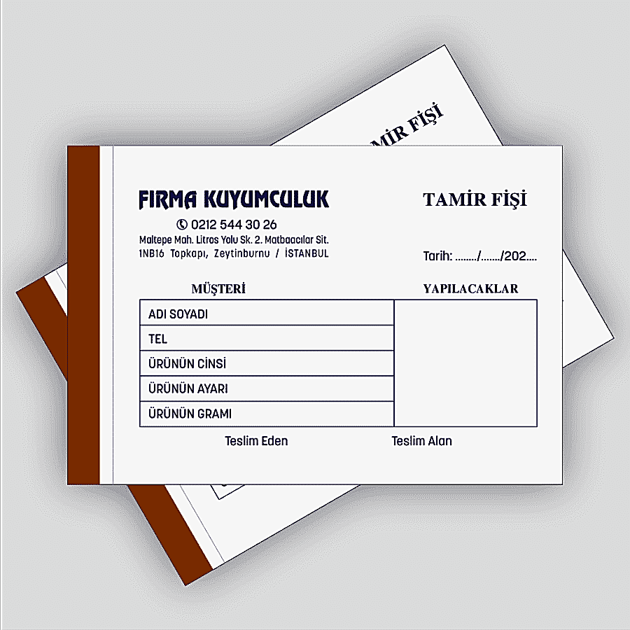 Kuyumcu Tamir Fişi